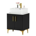 thumbnail image 4 of Dextrus Bathroom Vanity with Countertop Sink Combo 24 Inch, Modern Bathroom Storage Cabinet with Drain & Door, Black and Gold, 4 of 9