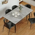 thumbnail image 5 of Wisfor Sintered Stone Dining Table Kitchen Dinette Table Furniture with Sturdy Metal Legs,47.2in,Glossy Grey, 5 of 12