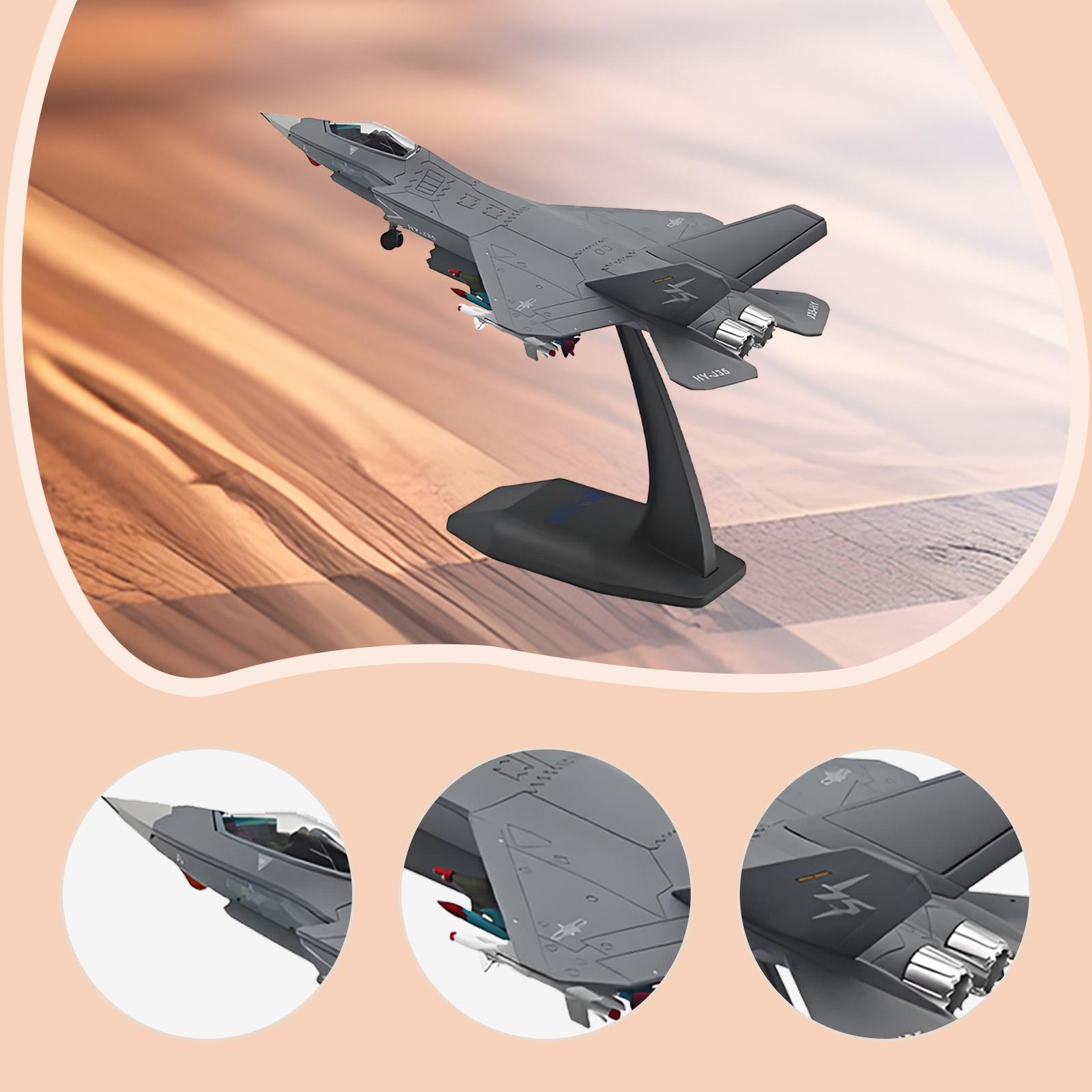 Diecast Plane Model 1/100 Scale J35 Fighter Jet Alloy Construction with Rotatable Wheels for Aviation Lovers