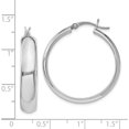 thumbnail image 4 of Sterling Silver 6X30mm Polished Hoop Earrings (26 X 30) Made In India qe6735, 4 of 5