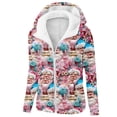 thumbnail image 2 of Womens Coats Christmas Printed Hooded Long Sleeved Loose Oversized Casual Sweatshirt,Coats for Women Multicolor L, 2 of 6