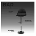 thumbnail image 3 of Sillas para Bar y Barra de Cocina con Respaldo y Reposapies de Altura Ajustable Banco Taburete Giratorio con Asiento Acolchado de Diseño Moderno Set 3 Piezas Negro, 3 of 6