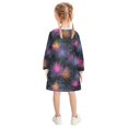 thumbnail image 3 of Girls' long-sleeved dress Cosmic Galaxy Splash Girls' A-line dress with ribbed cuffs Soft and comfortable, 3 of 6