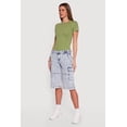 thumbnail image 2 of Women's Almost Famous Acid Wash Denim Cargo Bermuda Shorts, 2 of 4