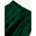thumbnail image 3 of Wide Leg Women's Casual Capri Pants Cropped Elastic Waist Palazzo Culottes Linen Blend, Polyester Green, XL, 3 of 6