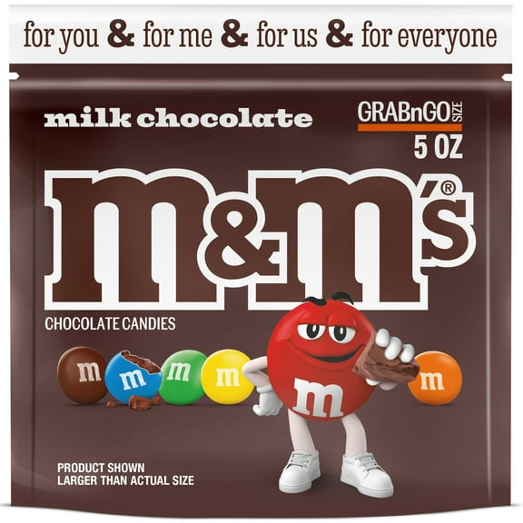 M&M's Milk Chocolate Candy, Grab N Go - 5 oz Resealable Bag