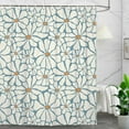 thumbnail image 2 of White Boho Abstract Floral Shower Curtain, Cute Vintage Retro Botanical Daisy Girl Kids Bathroom Decor Shower Curtain, Modern Geometric Aesthetic Flower Fabric Shower Curtain Set with Hooks, 72X72in, 2 of 6