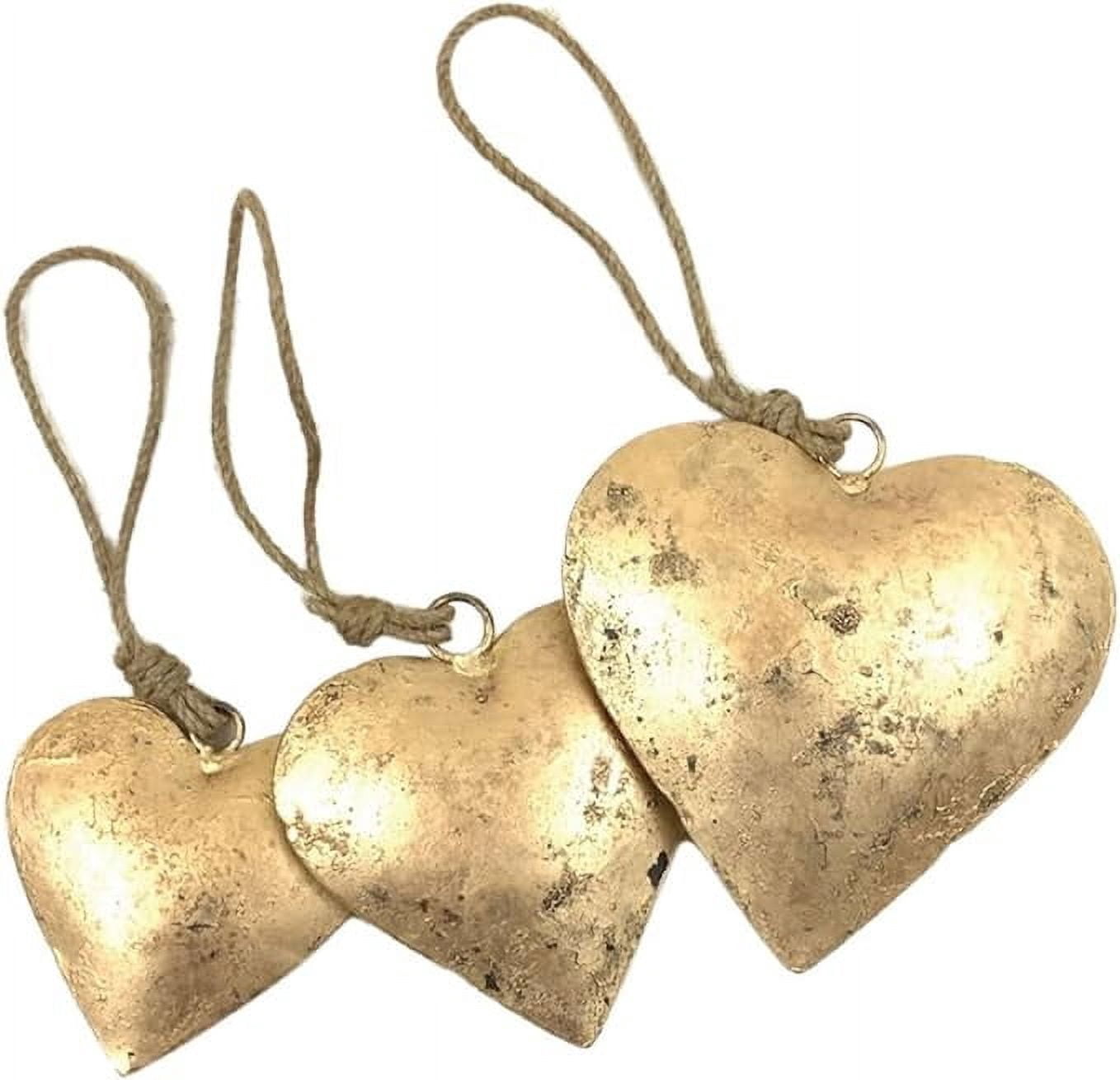 Handmade Brass Finish Hanging Bells for Door Chimes with Jute Rope Shabby Chic Decorative Bells