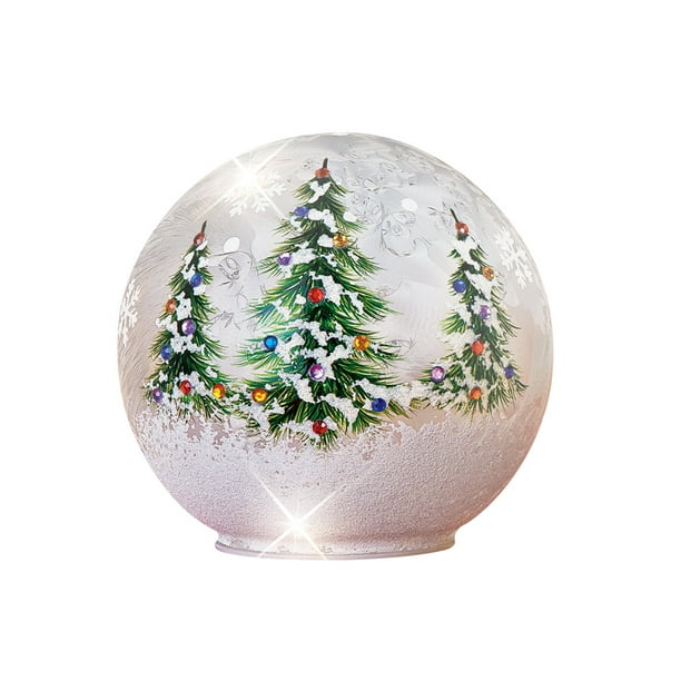 Collections Etc Lighted Christmas Tree Glass Ball Tabletop ...