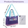 thumbnail image 5 of MADISON & DAKOTA Girls Dance Duffle Bag for Ballet, Dance, Dancewear, Clothing, Dresses, Skirts, Tutus, Tights, Stockings, Shoes and Accessories in Purple & Pink with Glitter and Tote Straps, 5 of 8