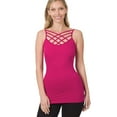 thumbnail image 4 of PacificPlex Womens Lattice Seamless Criss-Cross Cami Top, 1X/2X, Magenta, 4 of 4