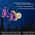thumbnail image 2 of Gem Stone King 14K Yellow Gold Purple Amethyst Earrings for Women Men | 2.18 Cttw | GemstoneFebruary Birthstone | Pear Shape 9X6MM, 2 of 6