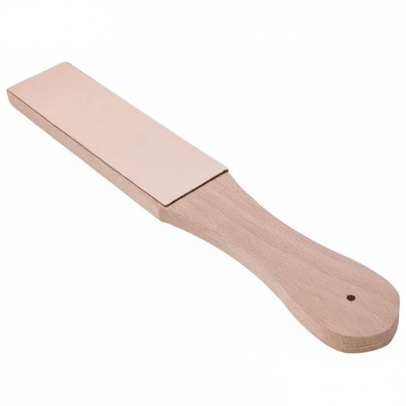 amagogo 1 Wood Handle Leather Strop Paddle Double-faced Sharpening Board for DIY Enthusiasts Maintaining Fine Edges on Cutlery Carving Knives and Craft Blades