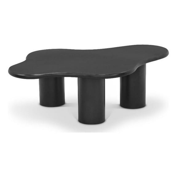 Pemberly Row Contemporary Metal Coffee Table in Matte Black Finish
