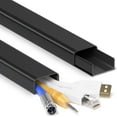thumbnail image 1 of Cord Hider Wall for One Cord in Cord Covers for Wires on Wall Easy Install Cable Cover Wall Cable Raceway Hide Cords Cable Hider Cord Management Wall x Lin W.in H.in, 1 of 5