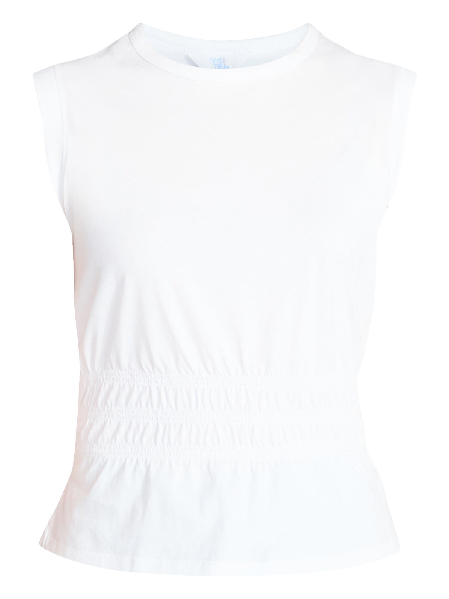 Time and Tru Women's Cotton Peplum Tank Top, Sizes XS-XXXL