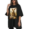 thumbnail image 4 of Plus Size Shirt for Women Oversized Black Tops for Women Short Sleeves Shirt for Women Easter T Shirt Crewneck Shirt for Women M, 4 of 5
