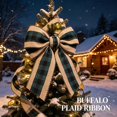 thumbnail image 7 of Clearance Under $1 Christmas Wired Ribbon, 1 Roll Burlap Plaid Holiday Ribbon, Blackish Green 6x457cm, DIY Bows Wreath Xmas Tree Decor, 7 of 7