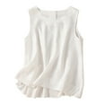 thumbnail image 2 of Lixiuxyad Womens Vest Casual Sleeveless Loose And Thin Crew Neck Casual Vest Top Dressy Casual,White XL, 2 of 7