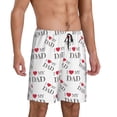 thumbnail image 2 of Balery I Love My Dad Pantalones cortos de pijama de punto de algodón para hombre con cinturilla y bolsillos-Large, 2 of 6