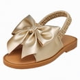 thumbnail image 3 of TOWED22 Girls Sandals Summer Open Toe Flats Shoes Dress Sandals for Toddler Little Kid Big Kid Gold,11.5, 3 of 9