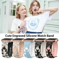 thumbnail image 3 of Engraved Band Compatible with Apple Watch Bands Ultra 3/2/1 49mm 46mm 45mm 44mm 42mm 41mm 40mm 38mm Women, Two-Tone Cute Soft Silicone Sport Strap for iWatch Series 11/10/9/8/7/6/5/4/3/SE/SE2/SE3, 3 of 6