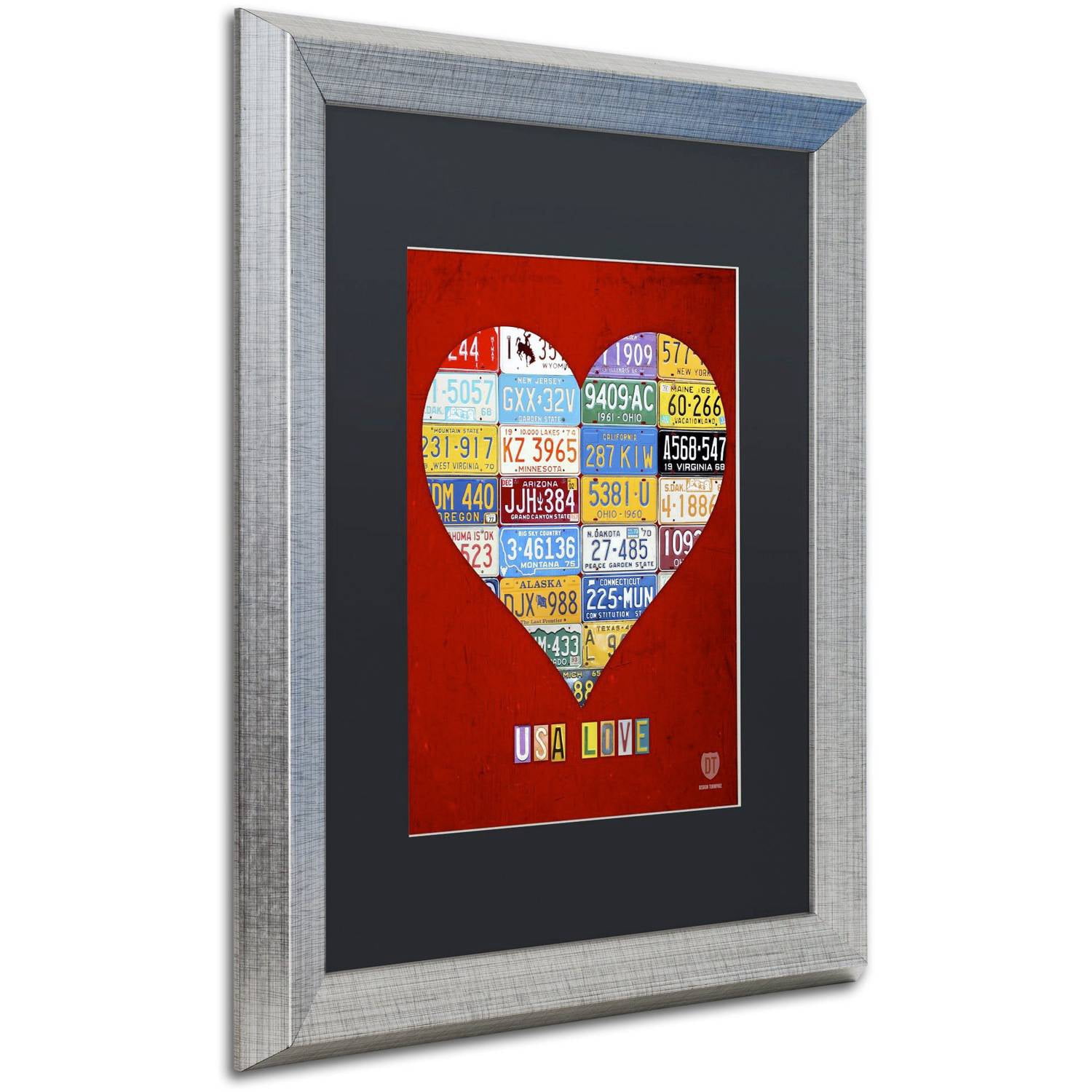 Trademark Fine Art 'Heart' Canvas Art by Design Turnpike, Black Matte, Silver Frame