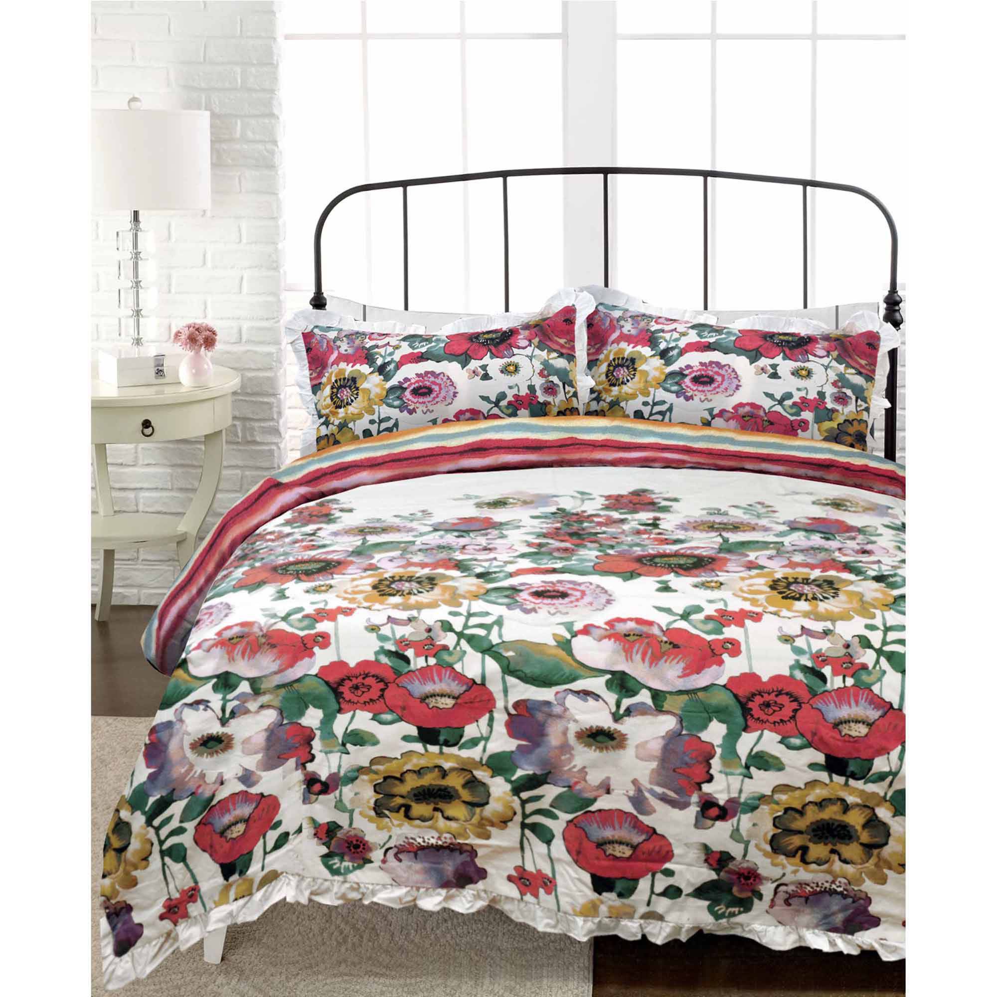 Watercolor Floral Bedding Comforter Set
