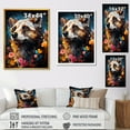 thumbnail image 4 of Designart "Floral Meadows with Yellow Dog" Animals Framed Wall Art - Traditional Grey Dog Living Room Framed Canvas Art, 4 of 6