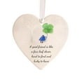 thumbnail image 2 of Sea Glass Heart Ornament | Friendship Keepsake Pendant with Sea Glass | Unique Ocean Themed Gift for Christmas Tree Decoration | Ceramic Heart Art for Hanging Display(Khaki), 2 of 4