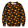 thumbnail image 1 of toraway Oversized Sweatshirt Winter Men's Fall/Winter Pumpkin Print Round Neck Hoodless Sweatshirt L, 1 of 3