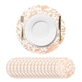 thumbnail image 1 of 16Pcs Manteles Redondos Desechables Rosa Dorado, 13" Decoraciones de Mesa con Brillos Metálicos, 1 of 6