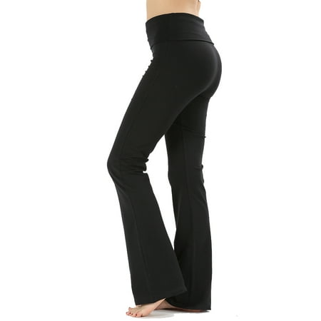 JED FASHION Women's Ultra Stretchy Fold-Over Waist Yoga (Best Fold Over Yoga Pants)