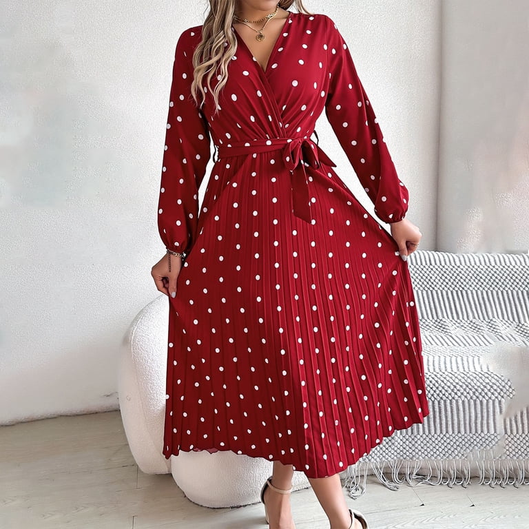 red polka dot wrap dress Minnie Polka Dot Midi Dress