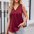 thumbnail image 2 of Womens V Neck Workout Tank Tops Solid Color Sleeveless Dressy Casual Tshirts Loose Comfy Summer Tank Shirts Blouses, 2 of 6