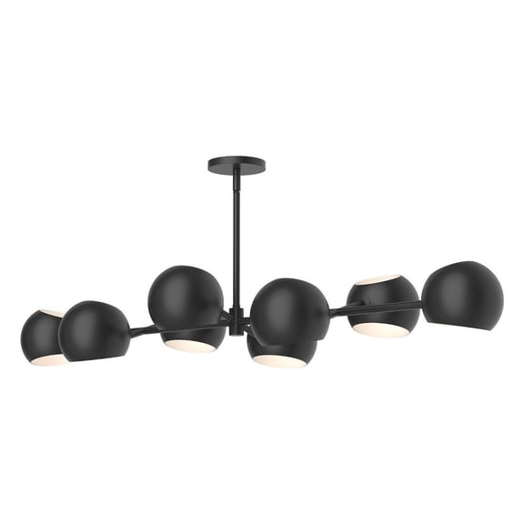 Alora Lighting LP648348MB Willow 8 Light 48" Wide Linear Chandelier - Black