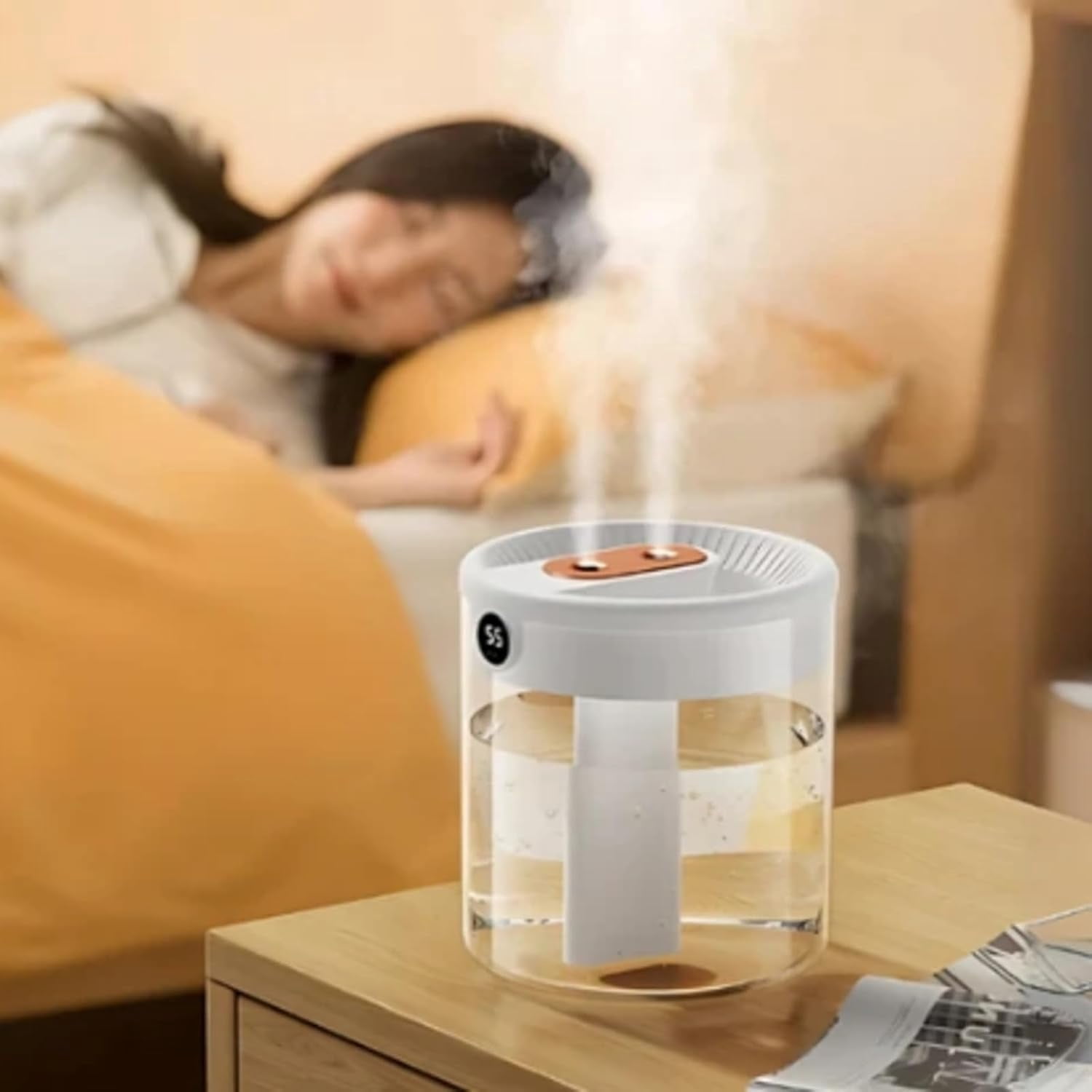 Dreamzy Humidifier, Dreamzy Humidifier Filter, Dreamzy Humidifiers for Bedroom, Dreamzyhumidifiers for Bedroom, Desktop Air Humidifier, 2L Cool Mist Desktop Humidifier for Bedroom (White-A)