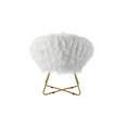 thumbnail image 4 of BirdRock Home White Faux Fur Papasan Chair with Pale Gold Legs, 4 of 7