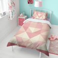 thumbnail image 4 of Red Pink Modern Art Geometric Duvet Cover and Pillowcase Set for Single Bedding, Bedroom Accessories for Kids Teens, 4 of 5
