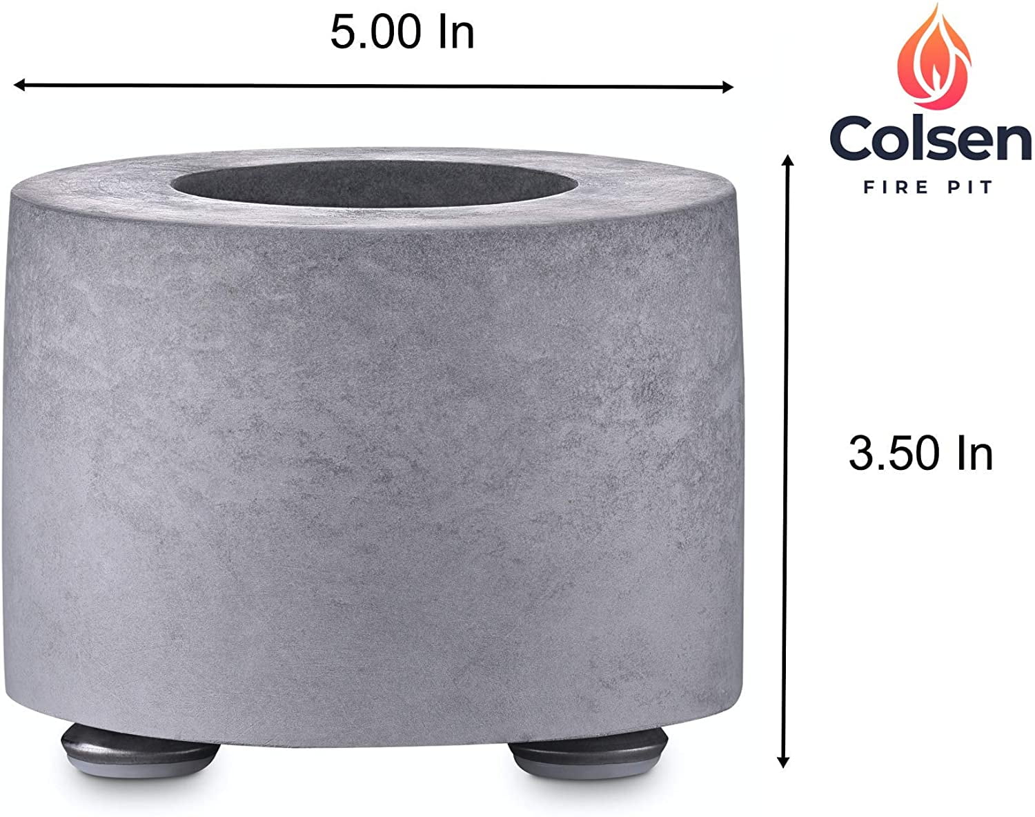 COLSEN Hex Small Tabletop Bio Ethanol Rubbing Alcohol Fireplace Indoor Outdoor Fire Pit Portable Fire Concrete Bowl Pot Fireplace