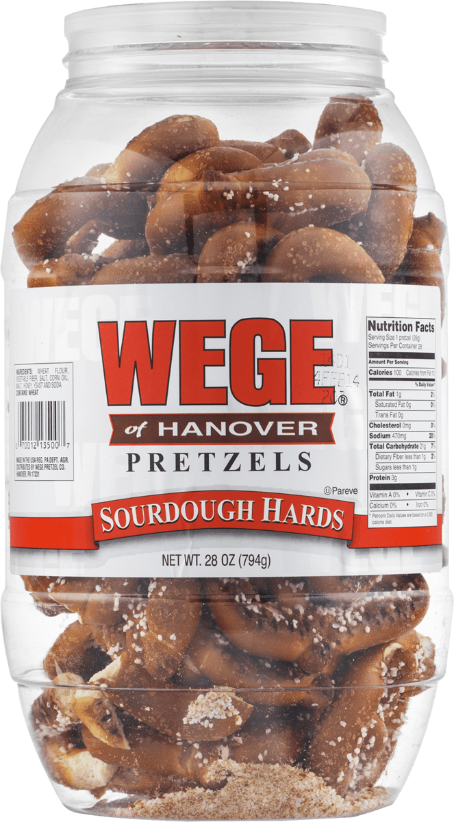 Wege of Hanover Sourdough Hard Pretzels, 1Pack 28 oz. Barrel