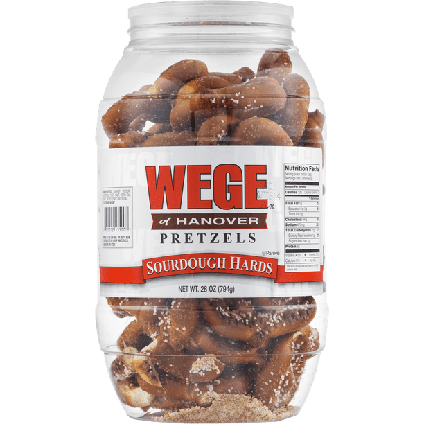 Wege of Hanover Sourdough Hard Pretzels 28 oz. Barrel