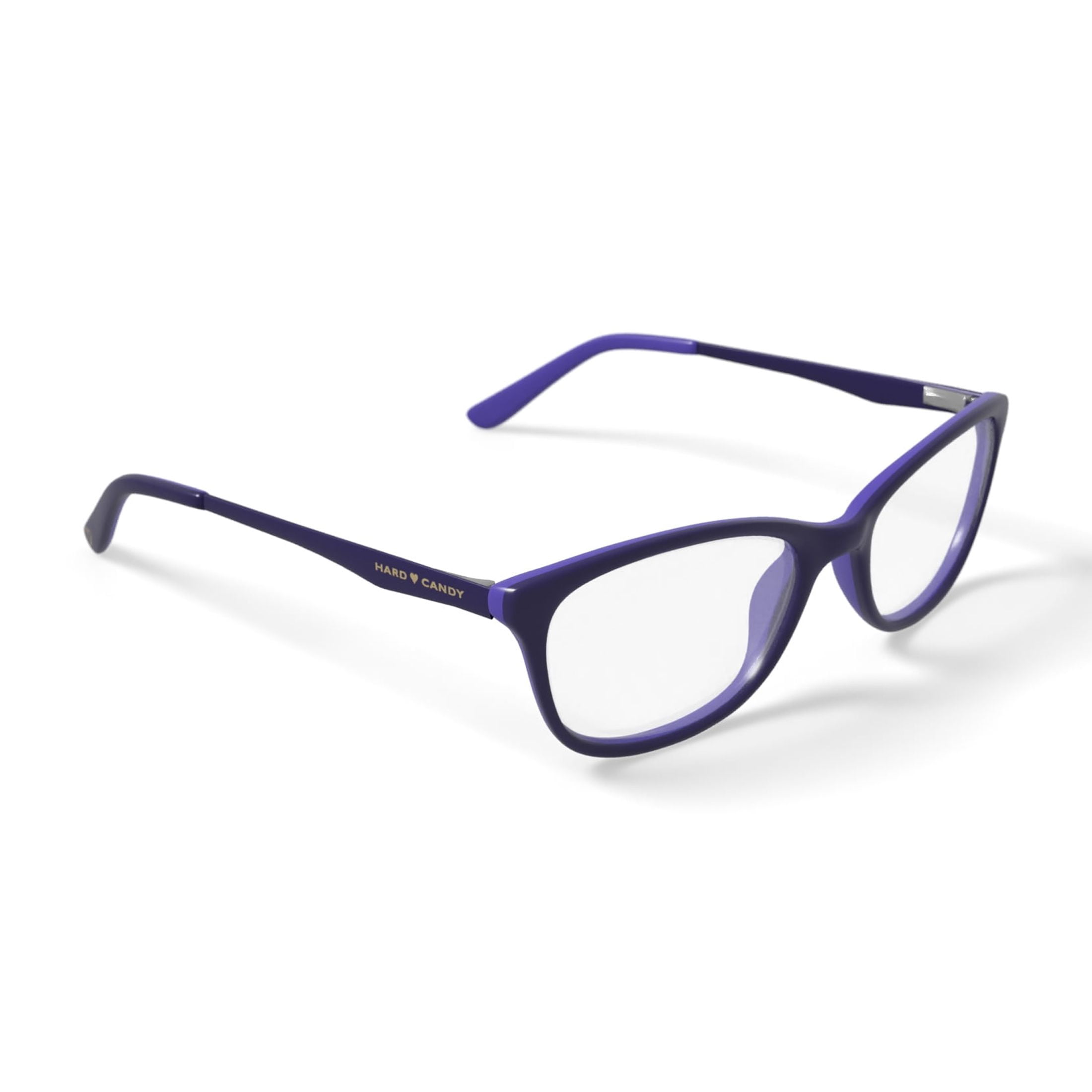 Hard Candy Women's HC42 Square Prescription Eyeglasses with Case, Purple
