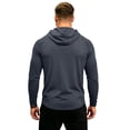 thumbnail image 4 of Dwellite Men's Hooded 50+ Sun T Shirts Long Sleeve Athletic Tops Summer Casual Fishing Shirts Light Gray XL, 4 of 7