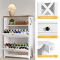 thumbnail image 4 of DWVO White Shoe Cabinet, Modern Entryway Shoe Rack, Tipping Bucket Shoe Storage Organizer with 2 Flip Drawers, 4 of 7