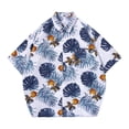 thumbnail image 1 of Camisas Y s Camisa de vestir vintage con botones de manga corta hawaiana de playa con estampado floral suelto para hombre (Silver, M), 1 of 6