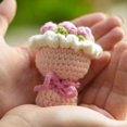 thumbnail image 4 of Finished Crochet Yarn Bouquet Mini Handheld Flower Diy Knitted Rose Sunflower Pendant Keychain Accessories Doll Accessories (C), 4 of 7