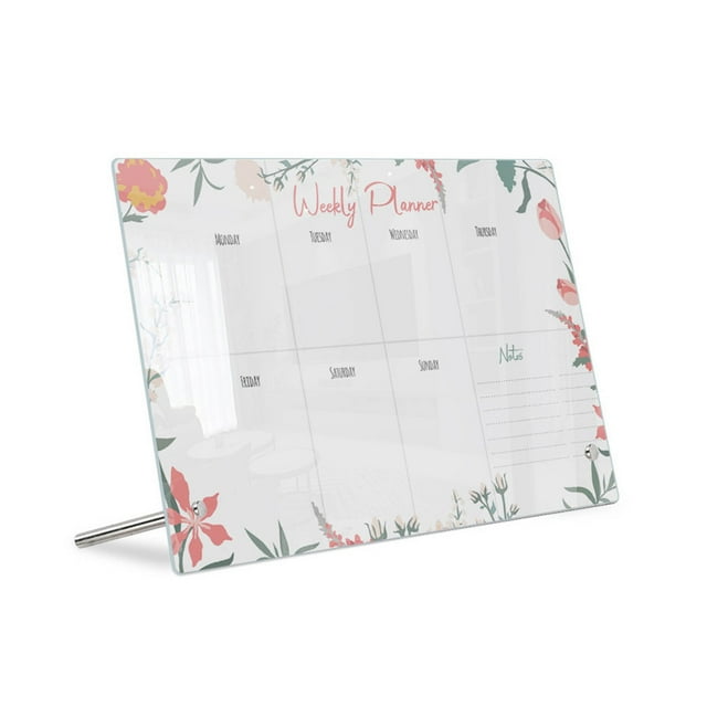 EGNMCR Tableau Mémo de Bureau en Acrylique pour Plan de Semaine, Tableau d'Écriture de Messages Transparent Effaçable, Rappel Mémo, Tableau d'Affichage/marqueur 3 ml, Tableau d'Affichage