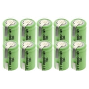 10x 1/2AA 1.2V Rechargeable Batteries w/ Tabs For Shavers, Custom, Radios