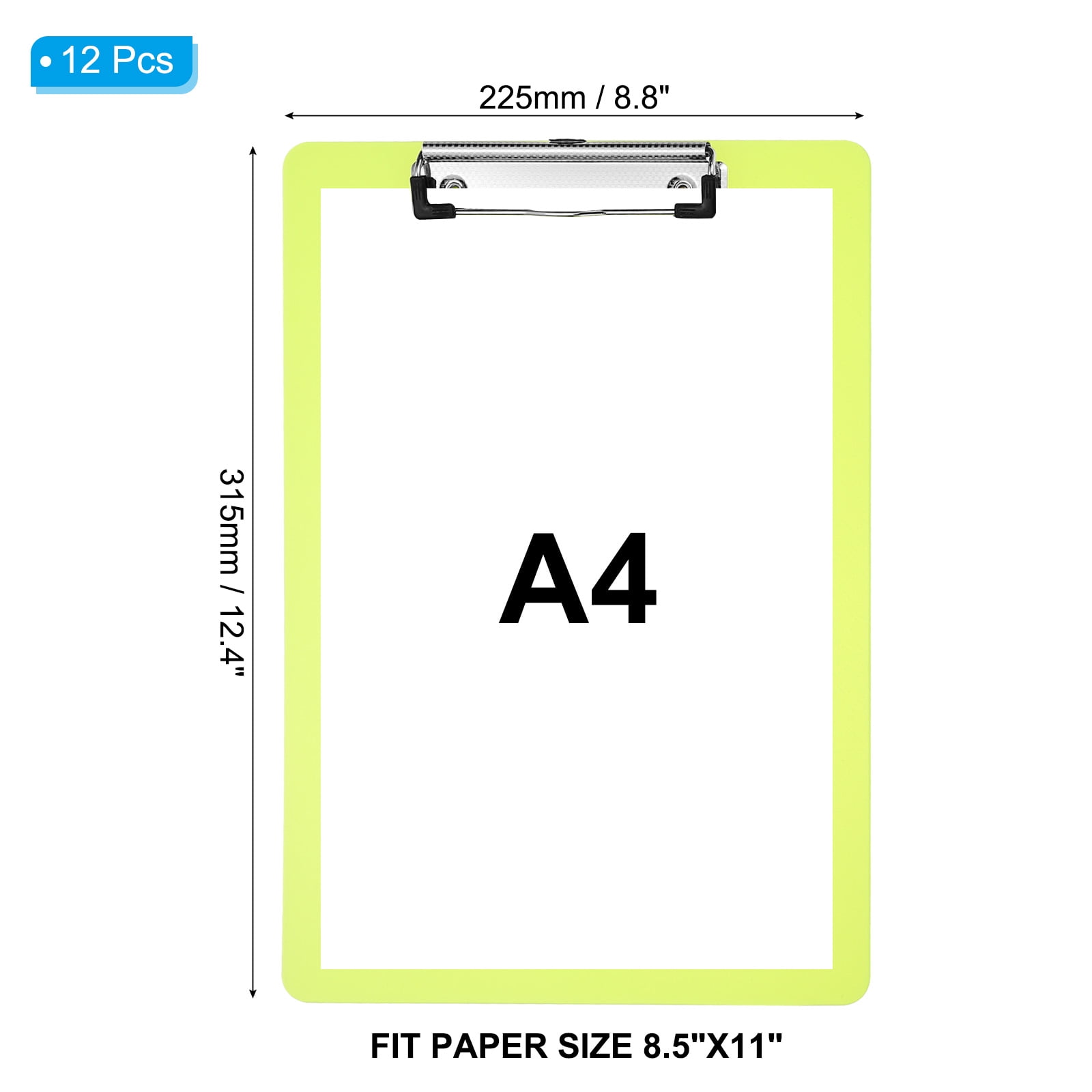 Uxcell Clipboards Letter Size Plastic Clear Hanging Clipboard 8.5"x11", White,6Pcs